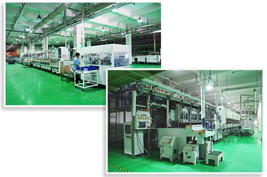 全套進(jìn)口自動(dòng)生產(chǎn)線，自有各種表面處理設(shè)備